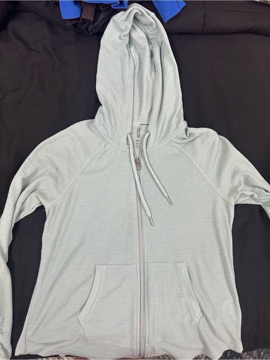 Calvin Klein Sweaters - Light Blue Zip-Up Hoodie
